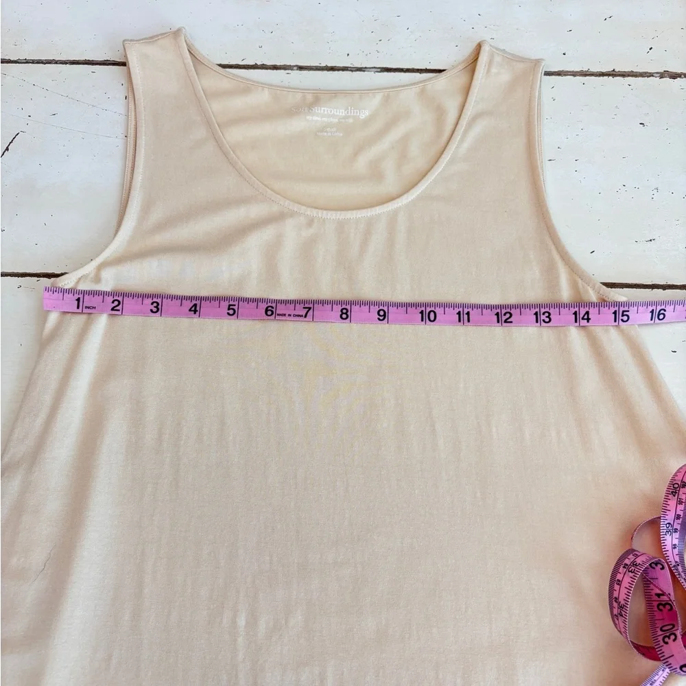 Soft Surroundings Butter Yellow Tank Top Women’s Size Small Summer Capsule - Picture 4 of 7